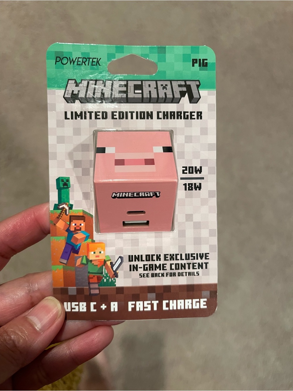Minecraft Limited Edition Charger USB C + A Fast Charge